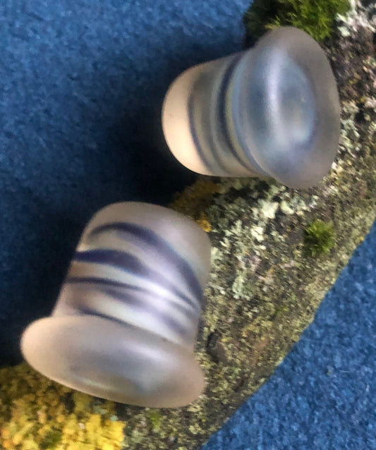 Tumbled Hand blown Glass Plugs