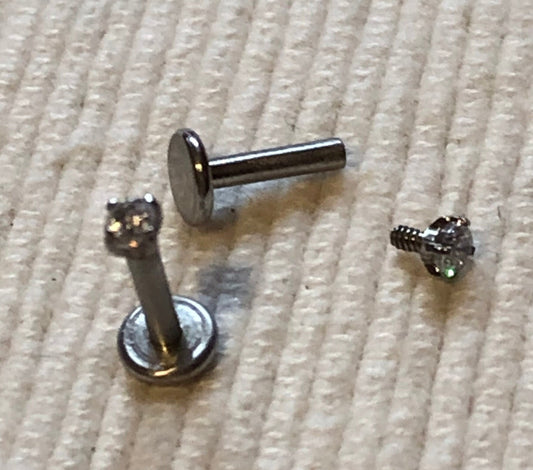 Stainless Steel & Cubic Zirconia studs